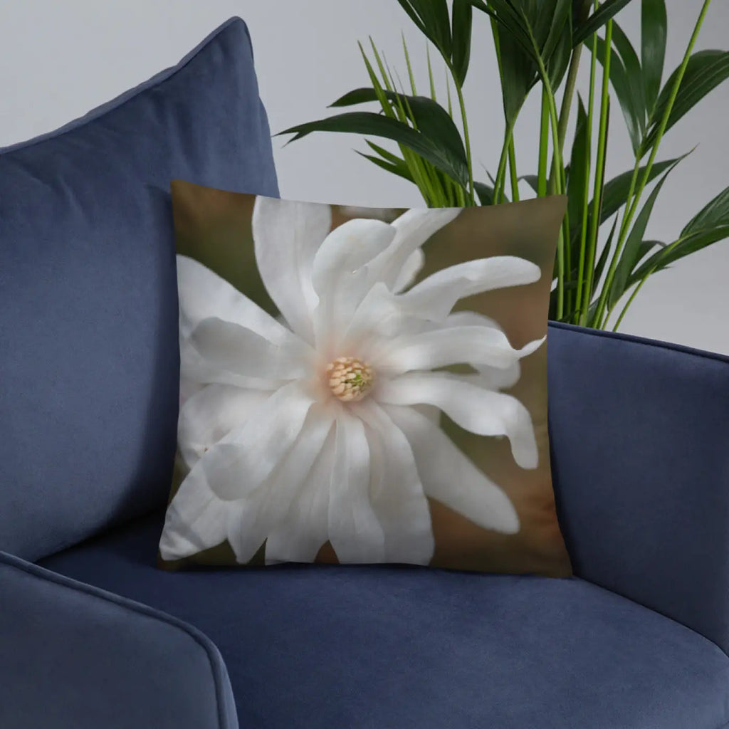 Magnolia Flower Throw Pillow – Insert Included - Dipaliz