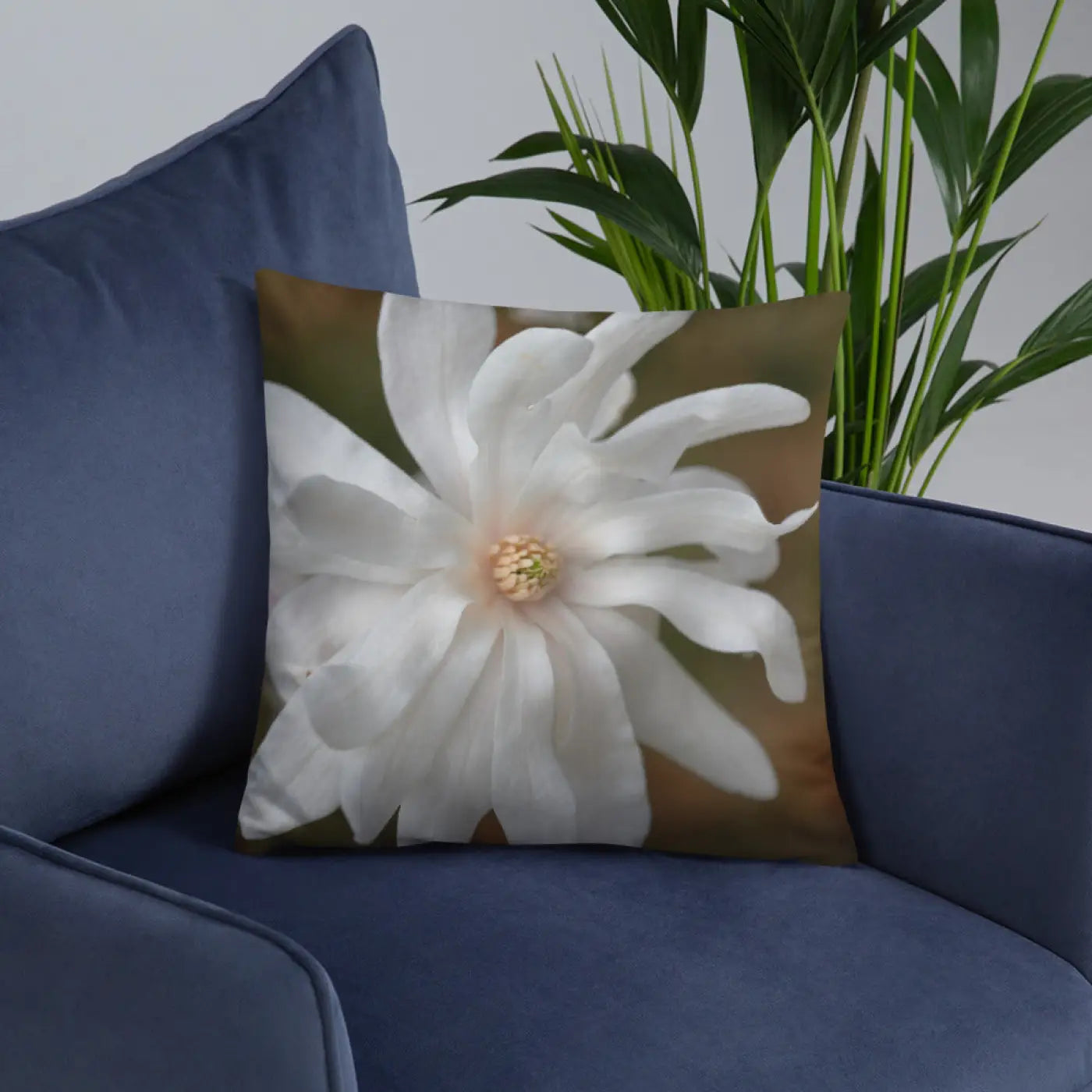Magnolia Flower Throw Pillow – Insert Included - Dipaliz
