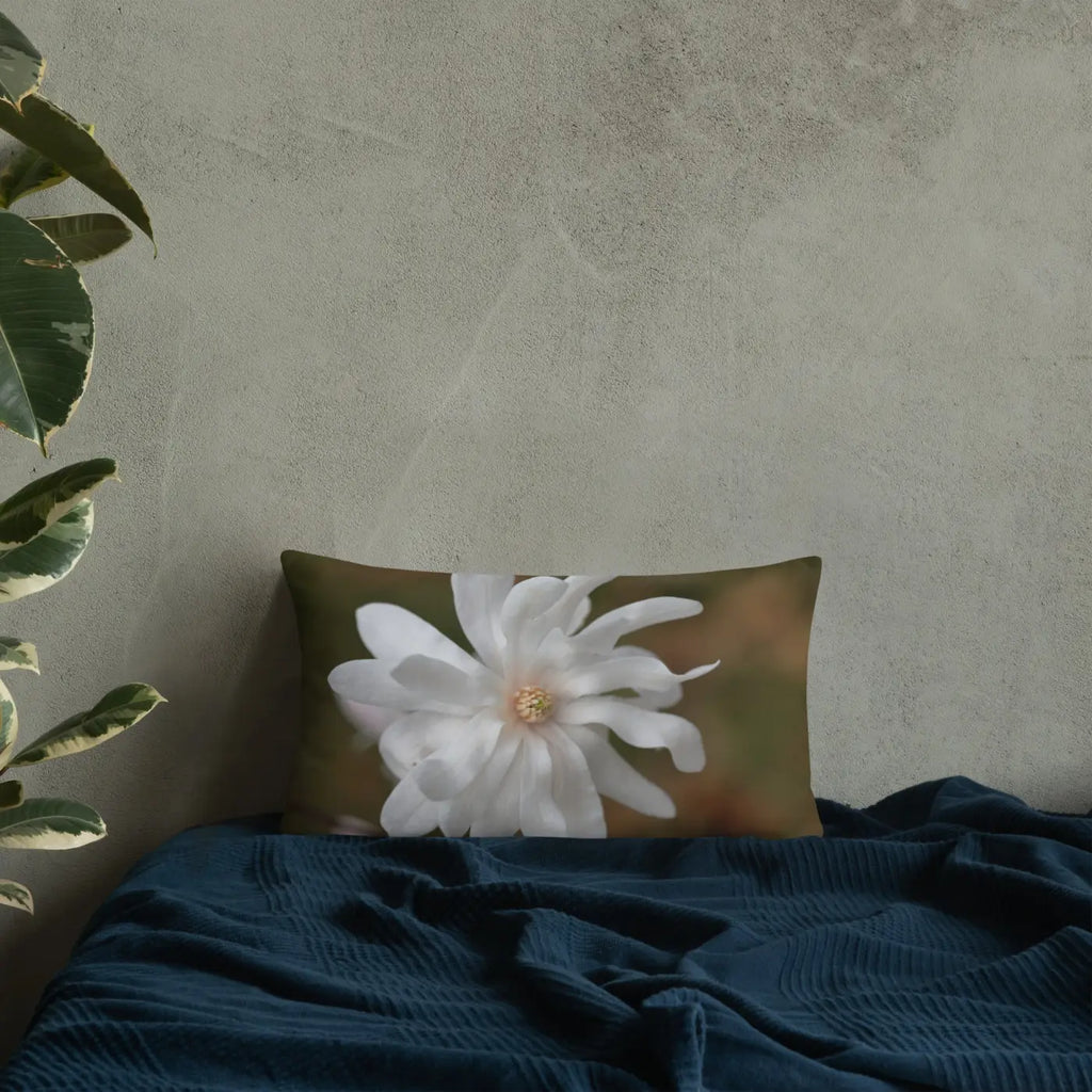 Magnolia Flower Throw Pillow – Insert Included - Dipaliz