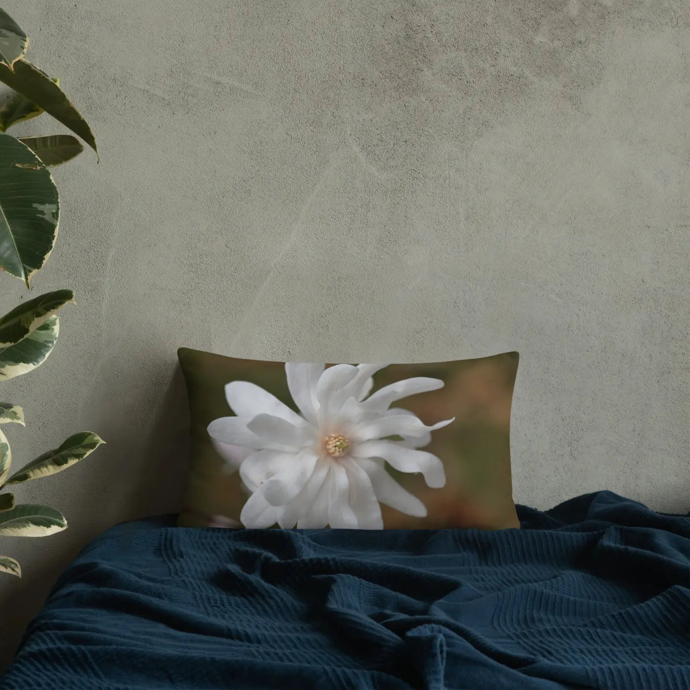 Magnolia Flower Throw Pillow – Insert Included - Dipaliz
