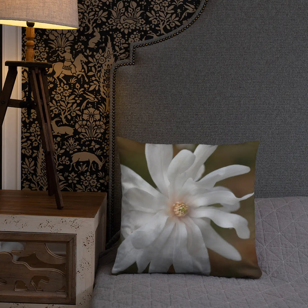 Magnolia Flower Throw Pillow – Insert Included - Dipaliz