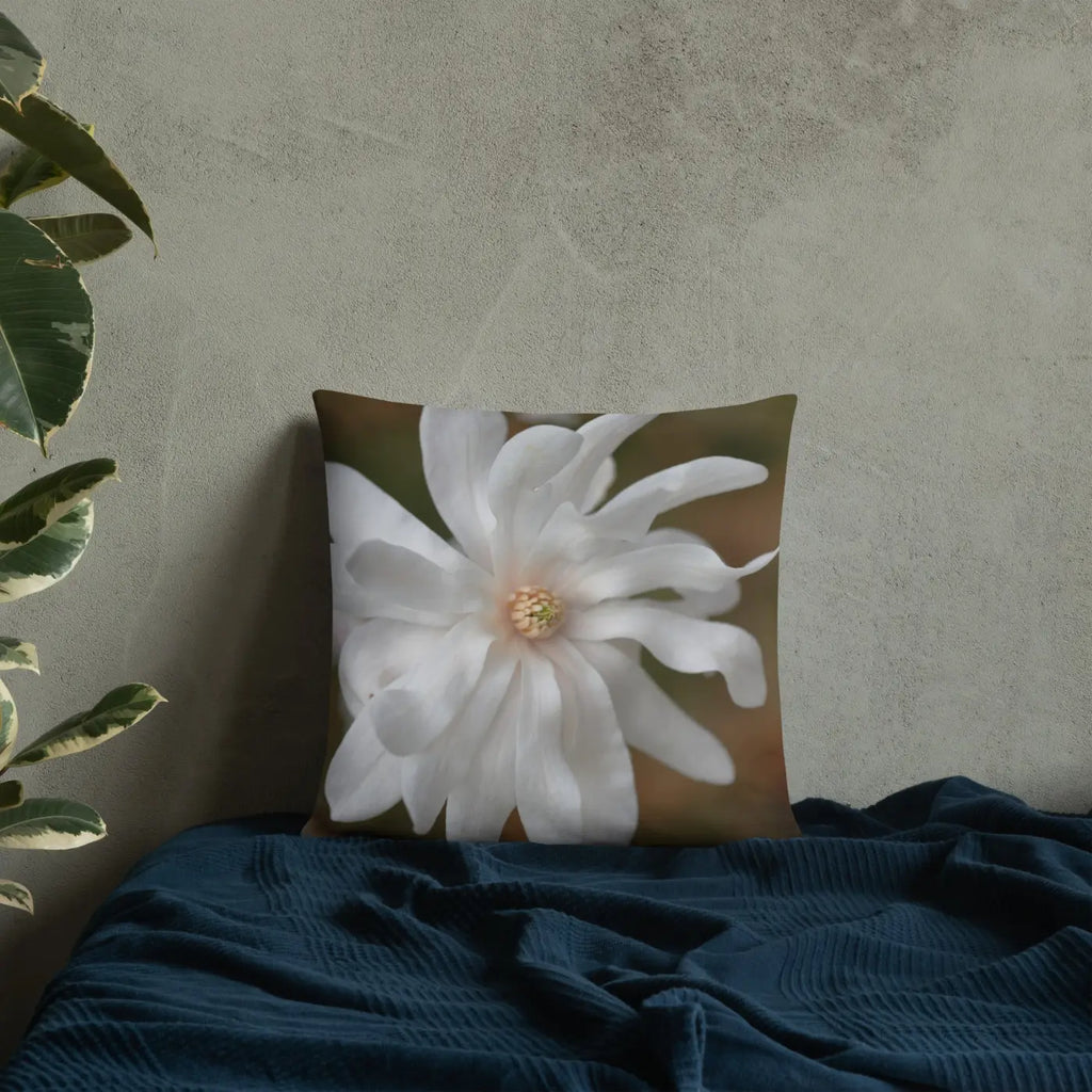 Magnolia Flower Throw Pillow – Insert Included - Dipaliz