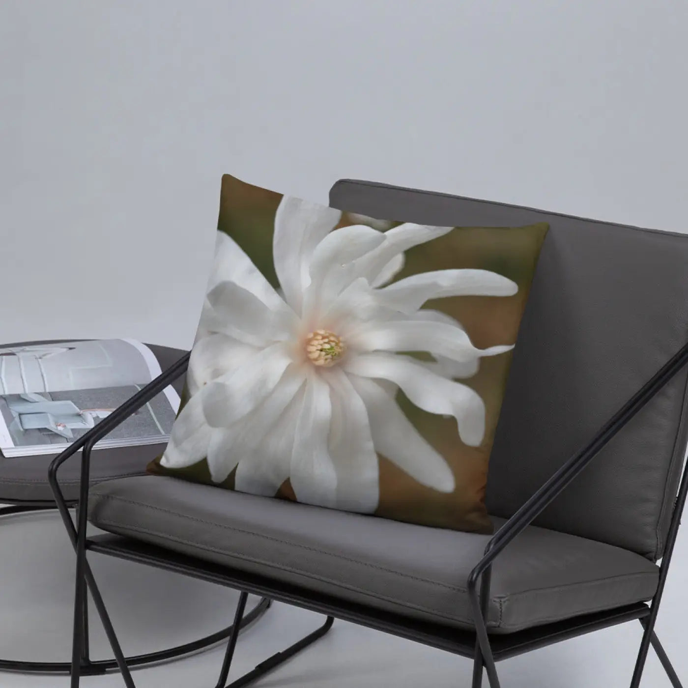 Magnolia Flower Throw Pillow – Insert Included - Dipaliz