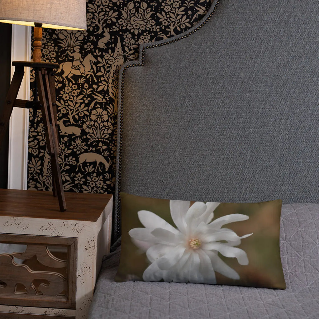 Magnolia Flower Throw Pillow – Insert Included - Dipaliz