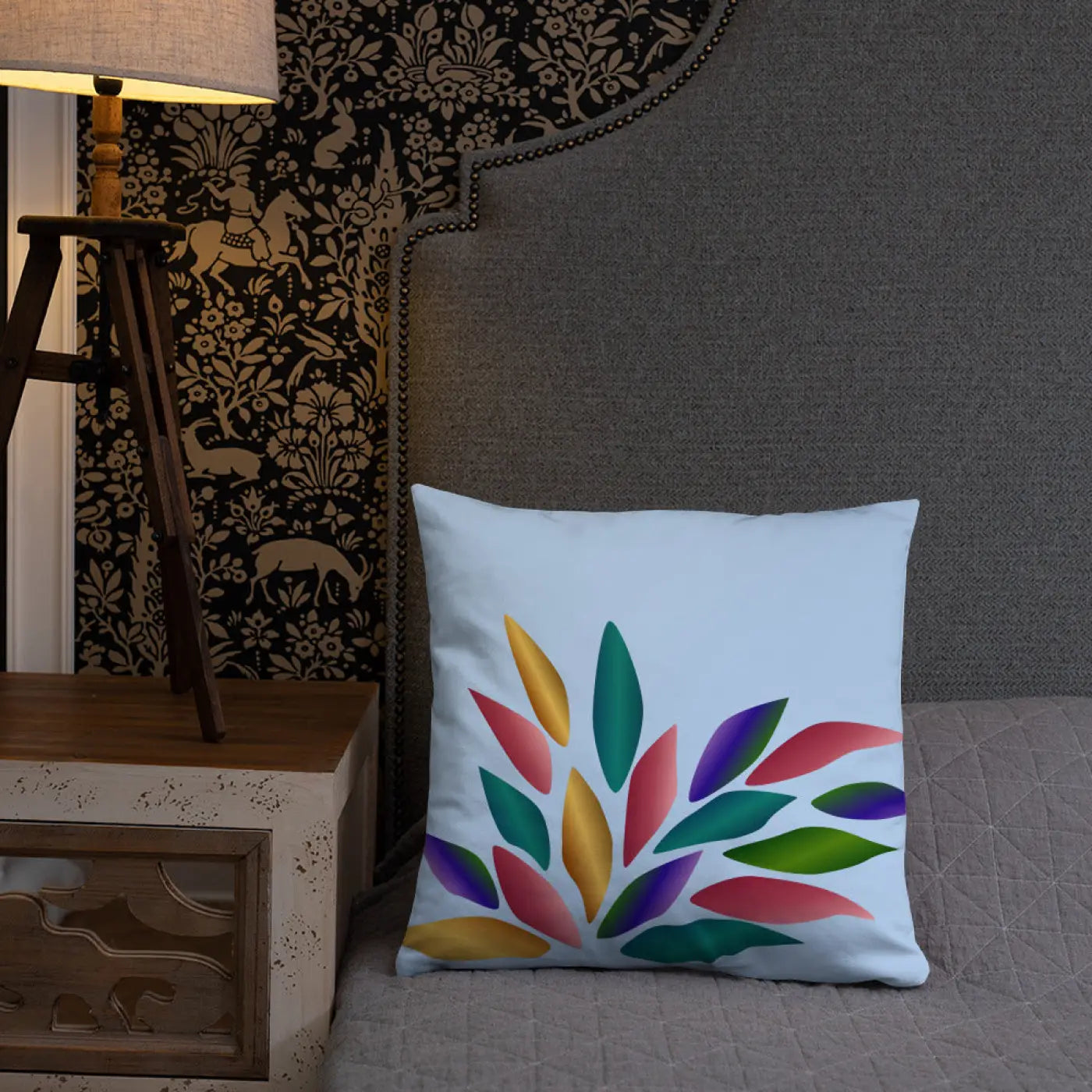 Colorful Petals Throw Pillow – Insert Included - Dipaliz