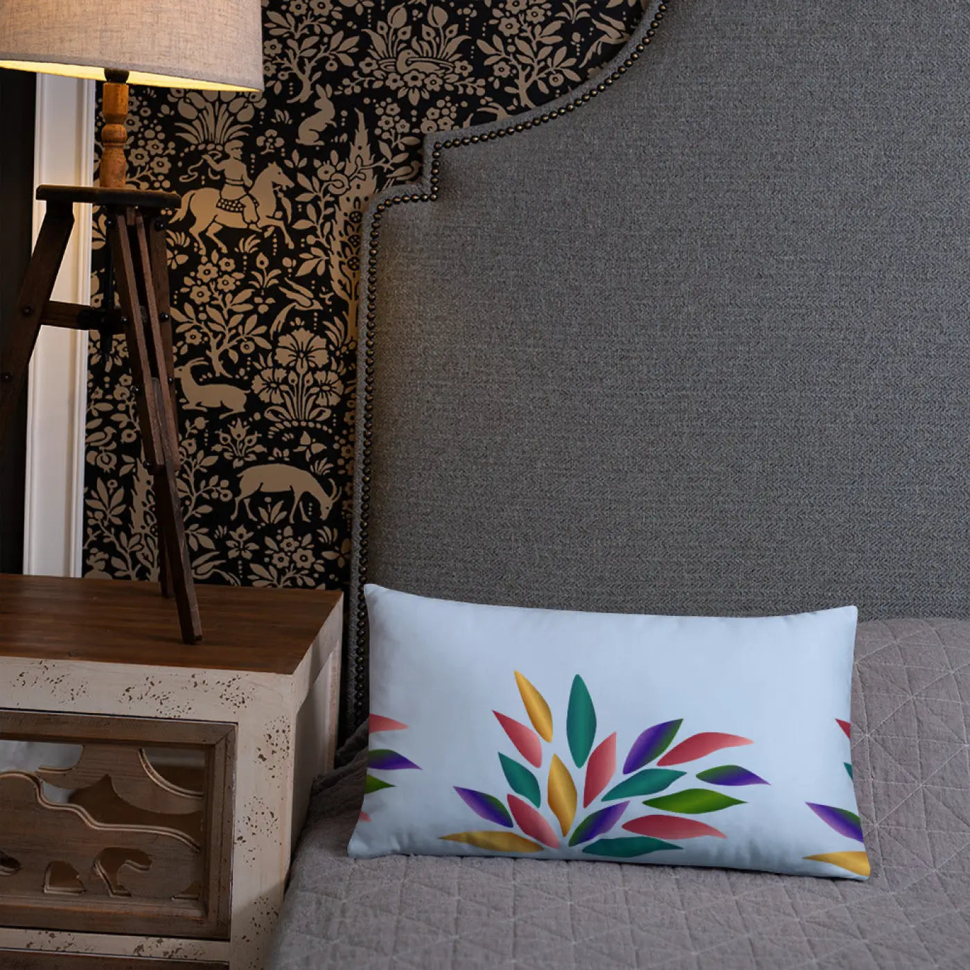 Colorful Petals Throw Pillow – Insert Included - Dipaliz