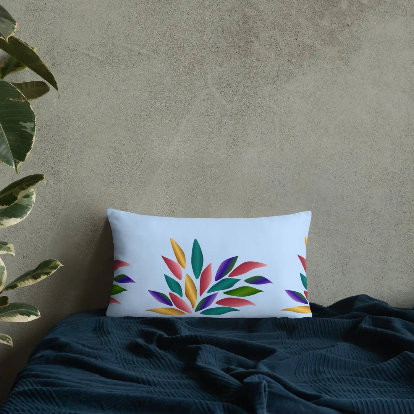 Colorful Petals Throw Pillow – Insert Included - Dipaliz