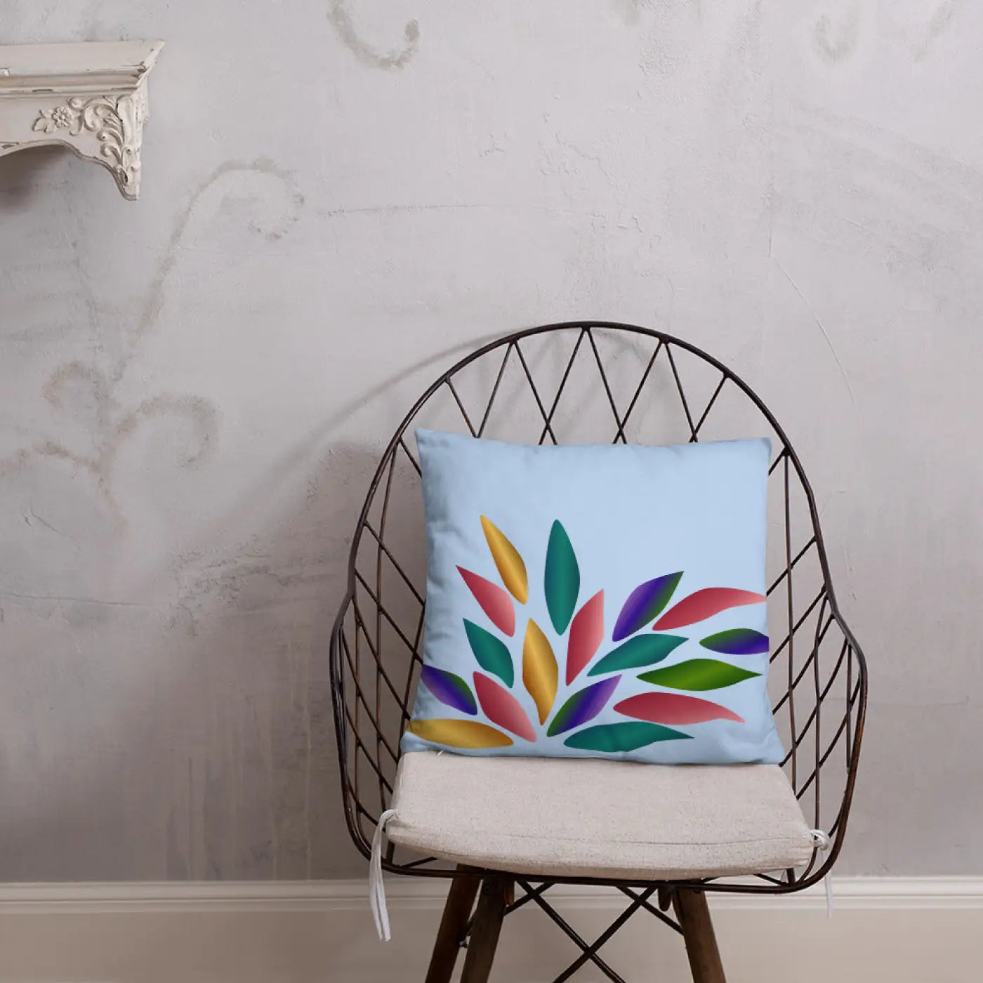 Colorful Petals Throw Pillow – Insert Included - Dipaliz
