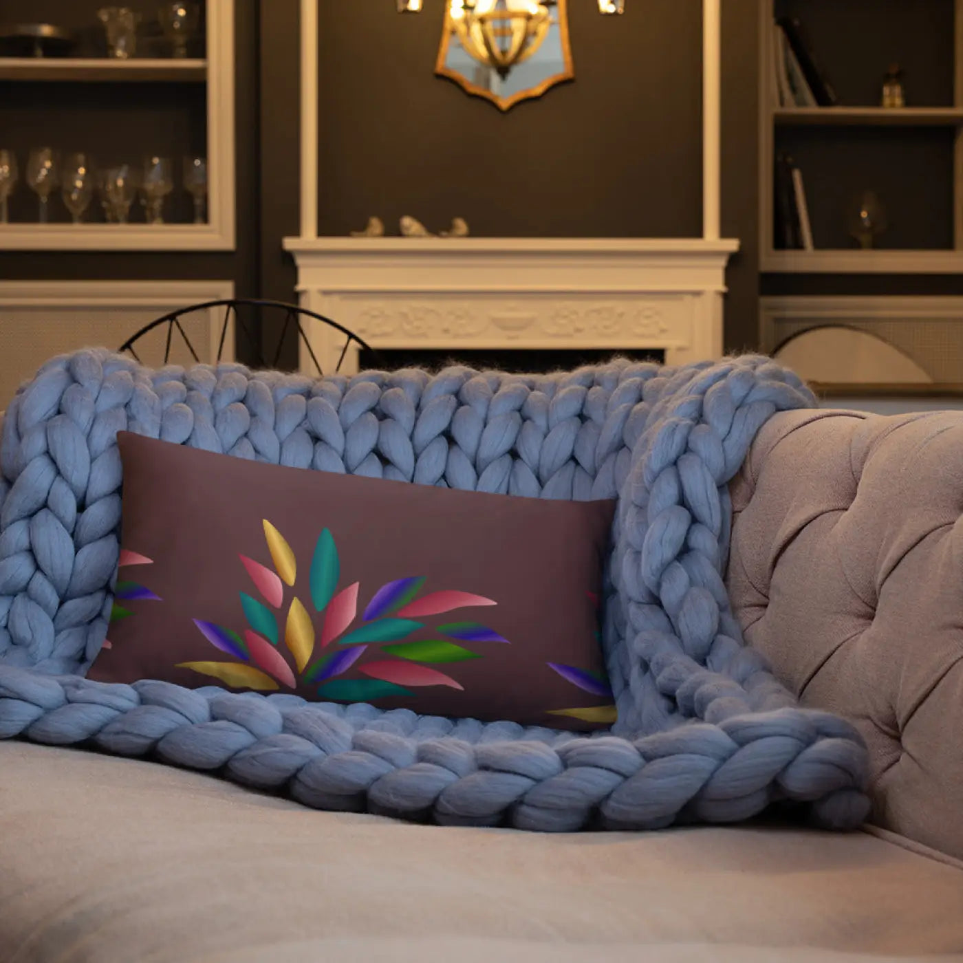 Colorful Petals Throw Pillow – Insert Included - Dipaliz