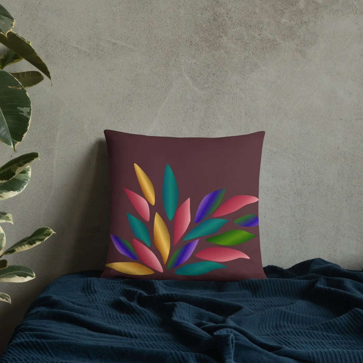 Colorful Petals Throw Pillow – Insert Included - Dipaliz