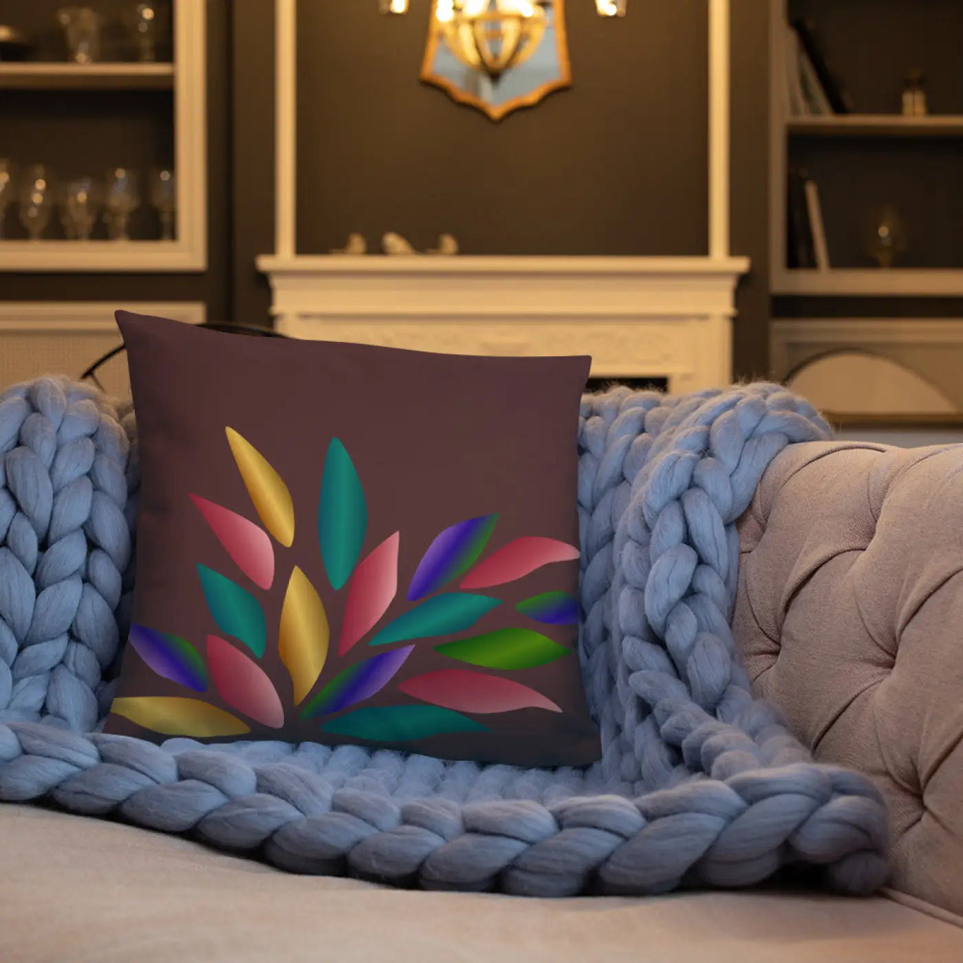Colorful Petals Throw Pillow – Insert Included - Dipaliz