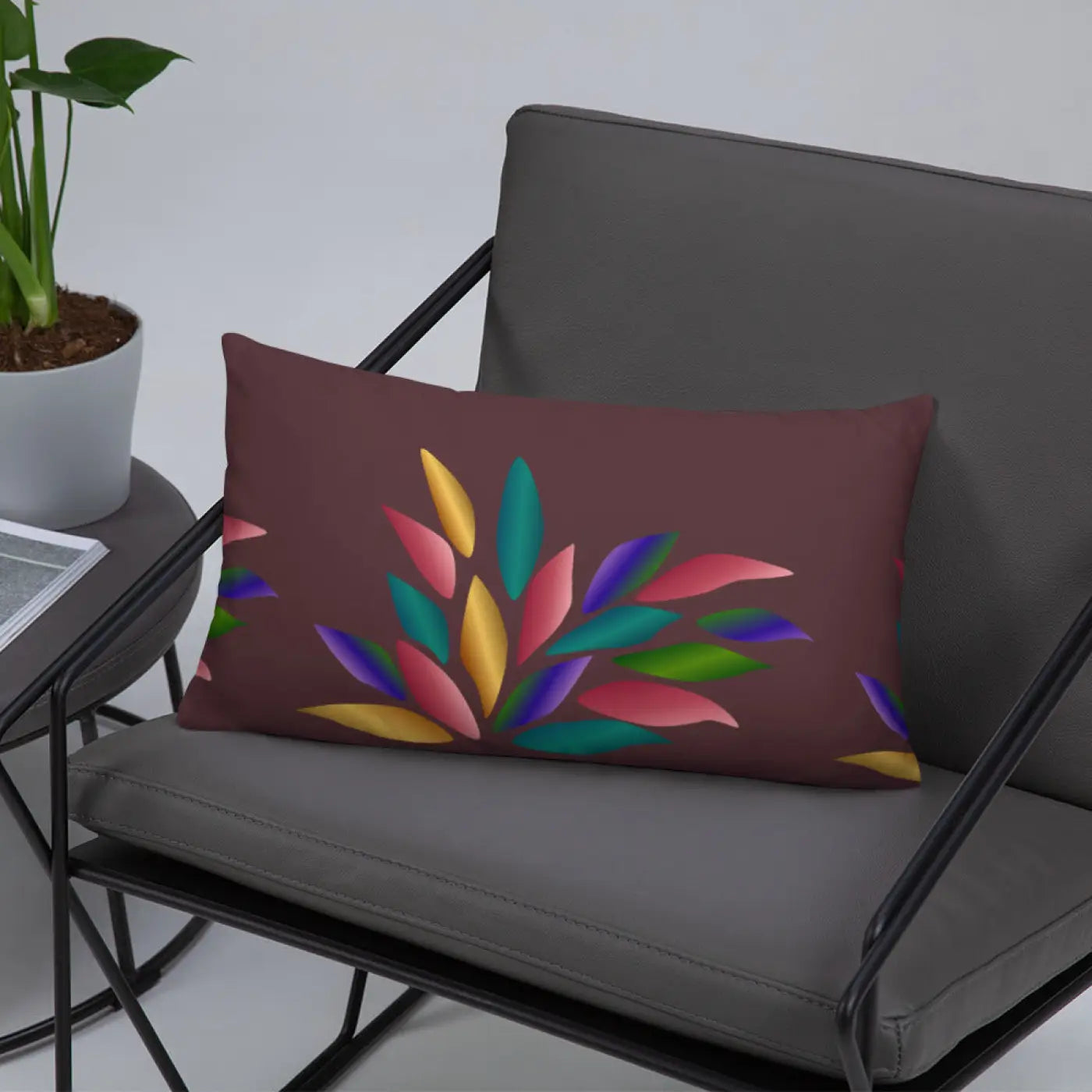 Colorful Petals Throw Pillow – Insert Included - Dipaliz