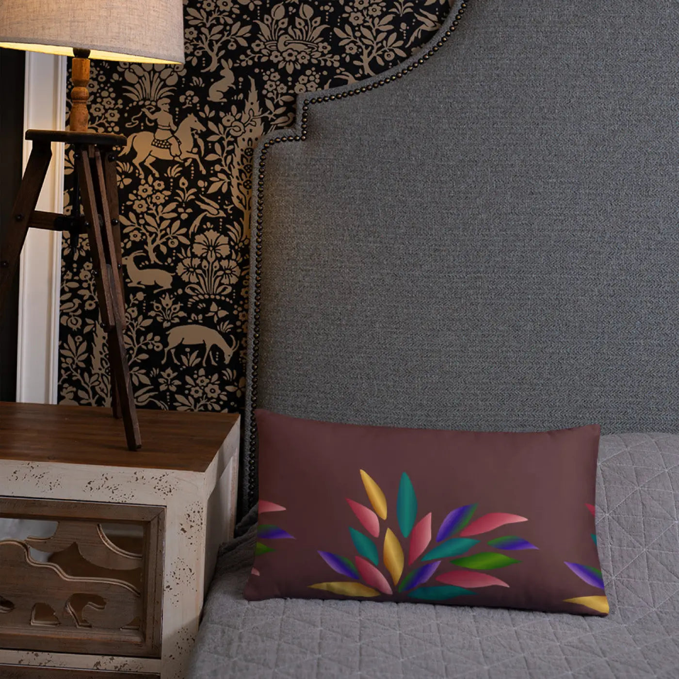 Colorful Petals Throw Pillow – Insert Included - Dipaliz
