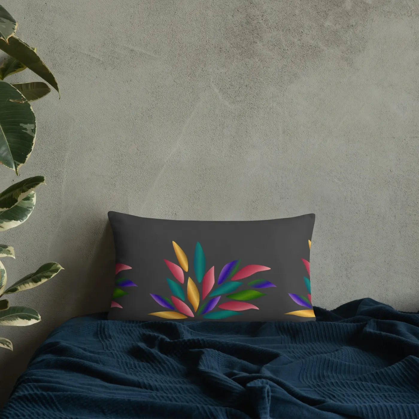 Colorful Petals Throw Pillow – Insert Included - Dipaliz