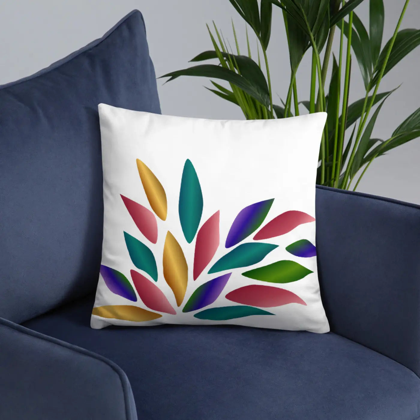 Colorful Petals Throw Pillow – Insert Included - Dipaliz