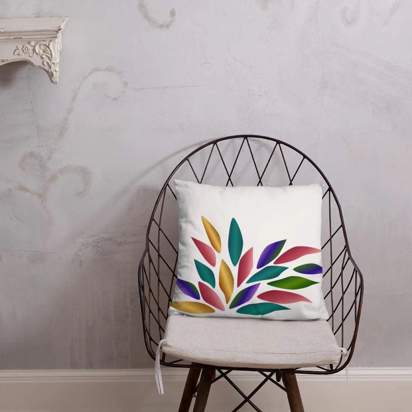 Colorful Petals Throw Pillow – Insert Included - Dipaliz