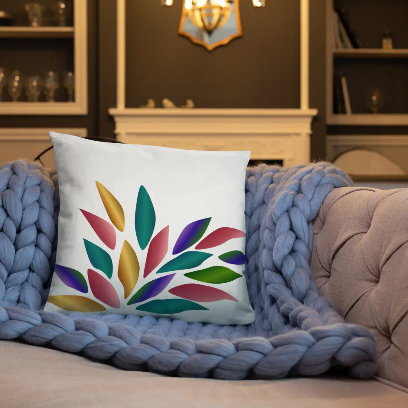 Colorful Petals Throw Pillow – Insert Included - Dipaliz
