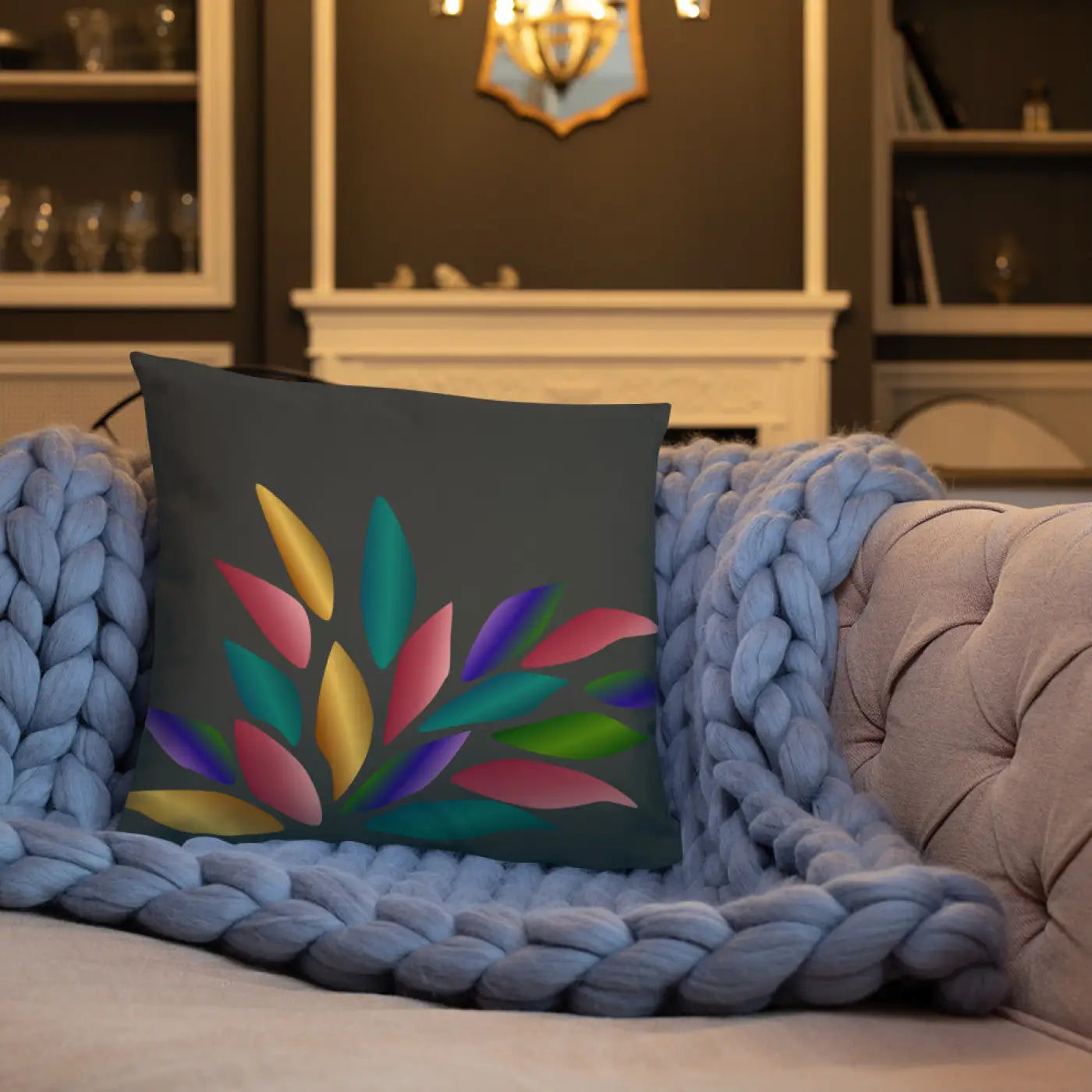Colorful Petals Throw Pillow – Insert Included - Dipaliz