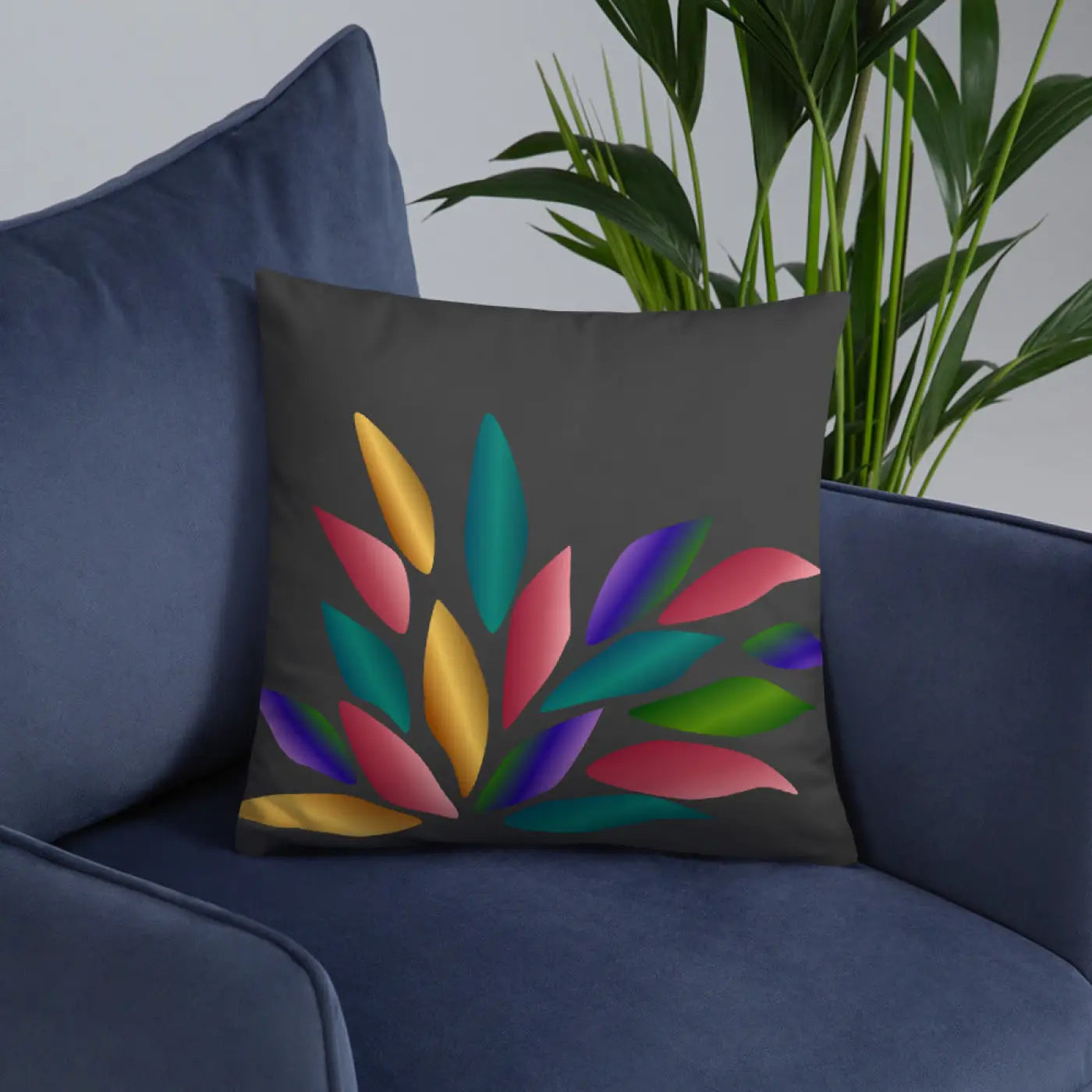 Colorful Petals Throw Pillow – Insert Included - Dipaliz