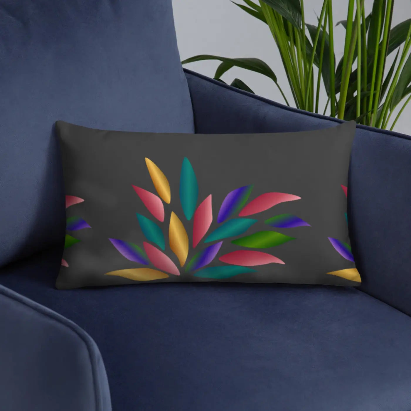 Colorful Petals Throw Pillow – Insert Included - Dipaliz
