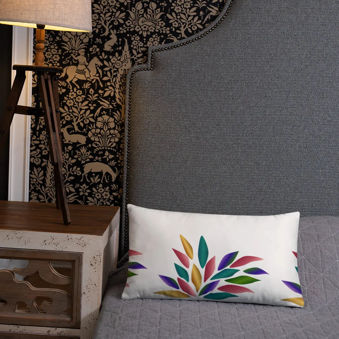 Colorful Petals Throw Pillow – Insert Included - Dipaliz