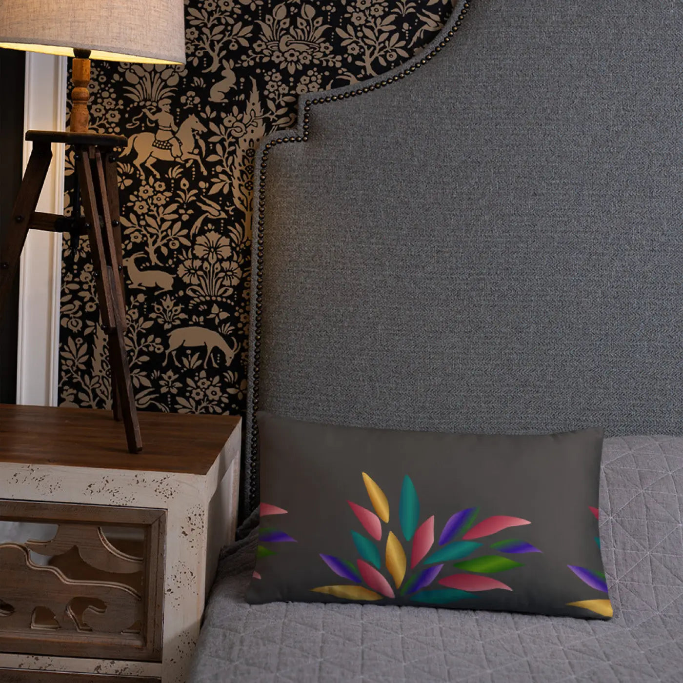 Colorful Petals Throw Pillow – Insert Included - Dipaliz