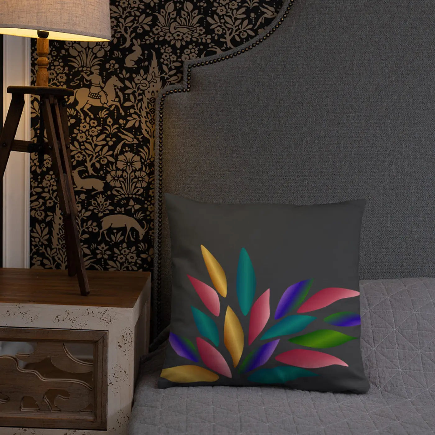 Colorful Petals Throw Pillow – Insert Included - Dipaliz