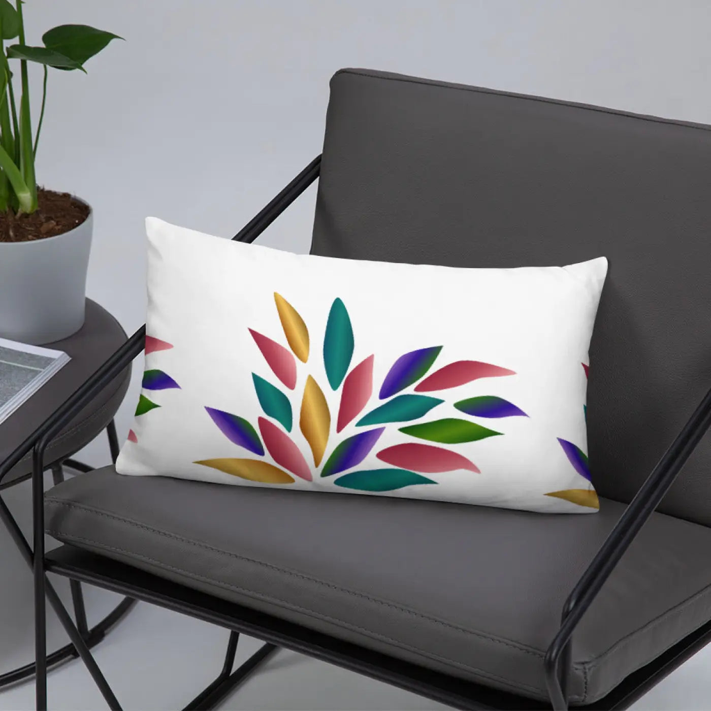 Colorful Petals Throw Pillow – Insert Included - Dipaliz