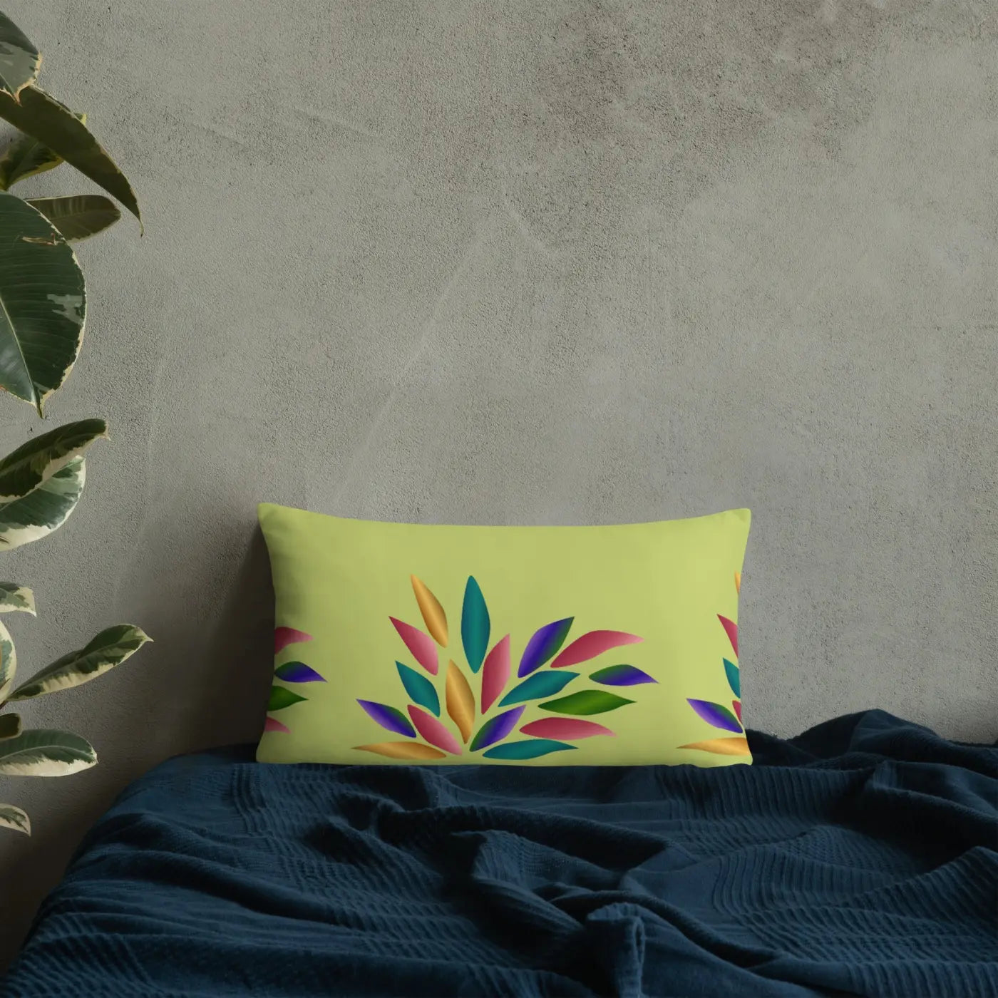 Colorful Petals Throw Pillow – Insert Included - Dipaliz