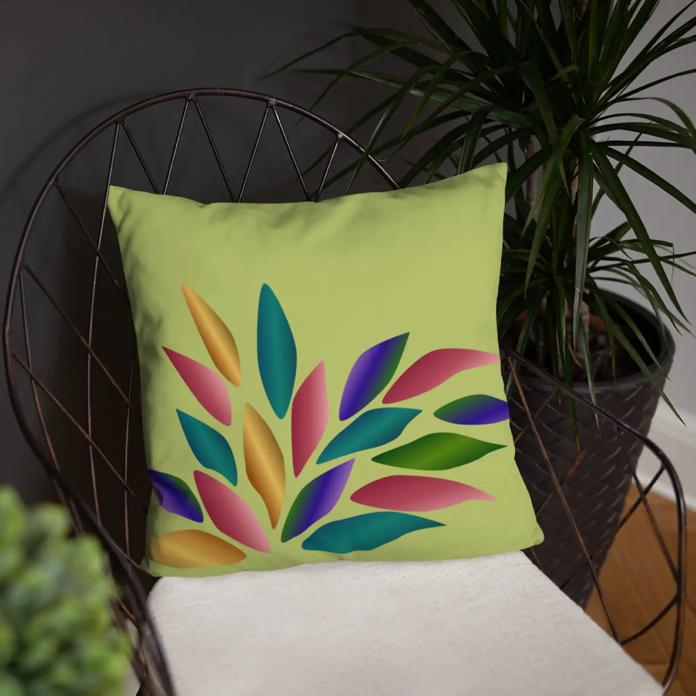 Colorful Petals Throw Pillow – Insert Included - Dipaliz