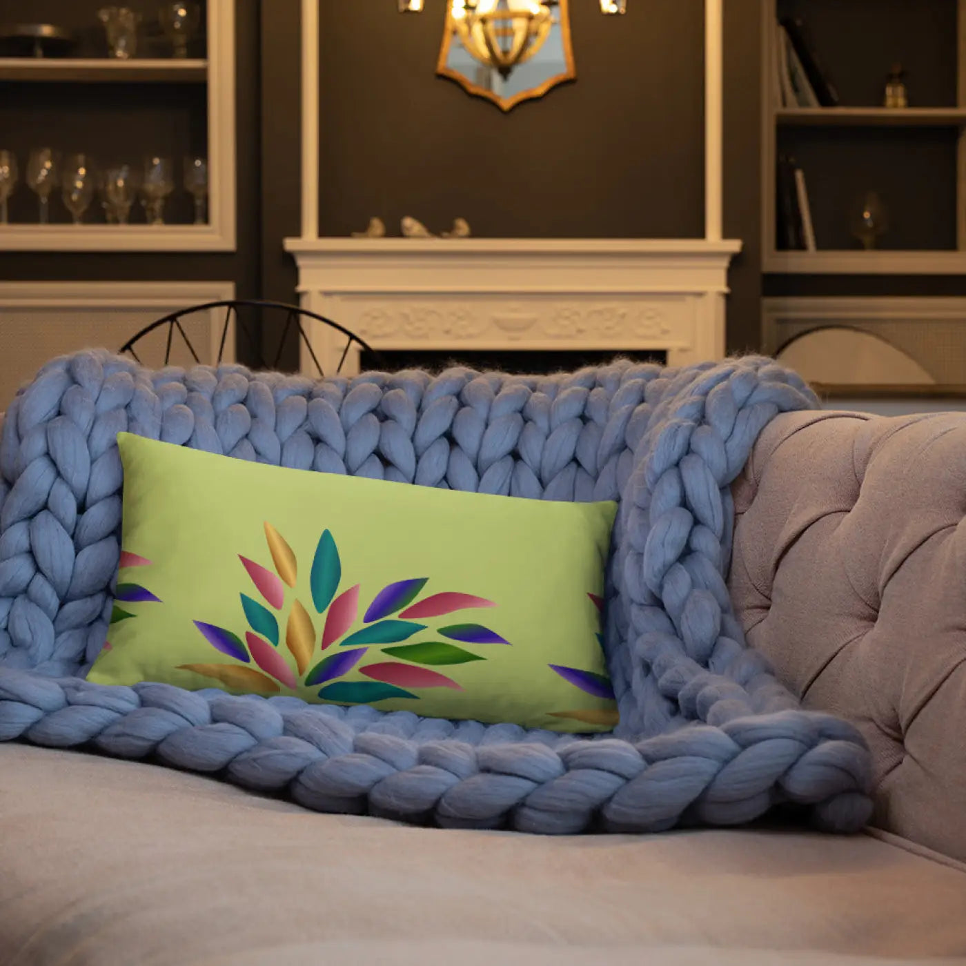 Colorful Petals Throw Pillow – Insert Included - Dipaliz