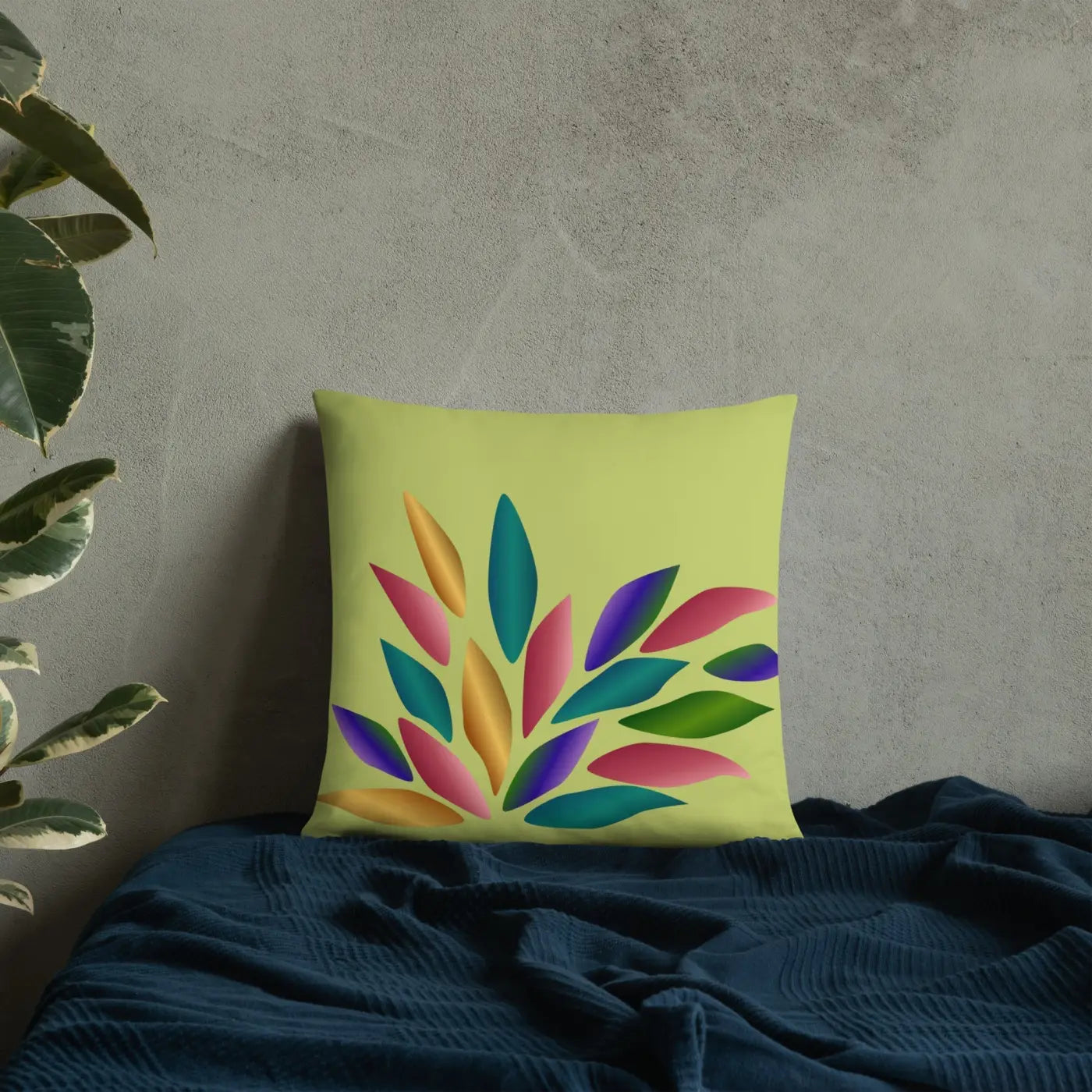 Colorful Petals Throw Pillow – Insert Included - Dipaliz