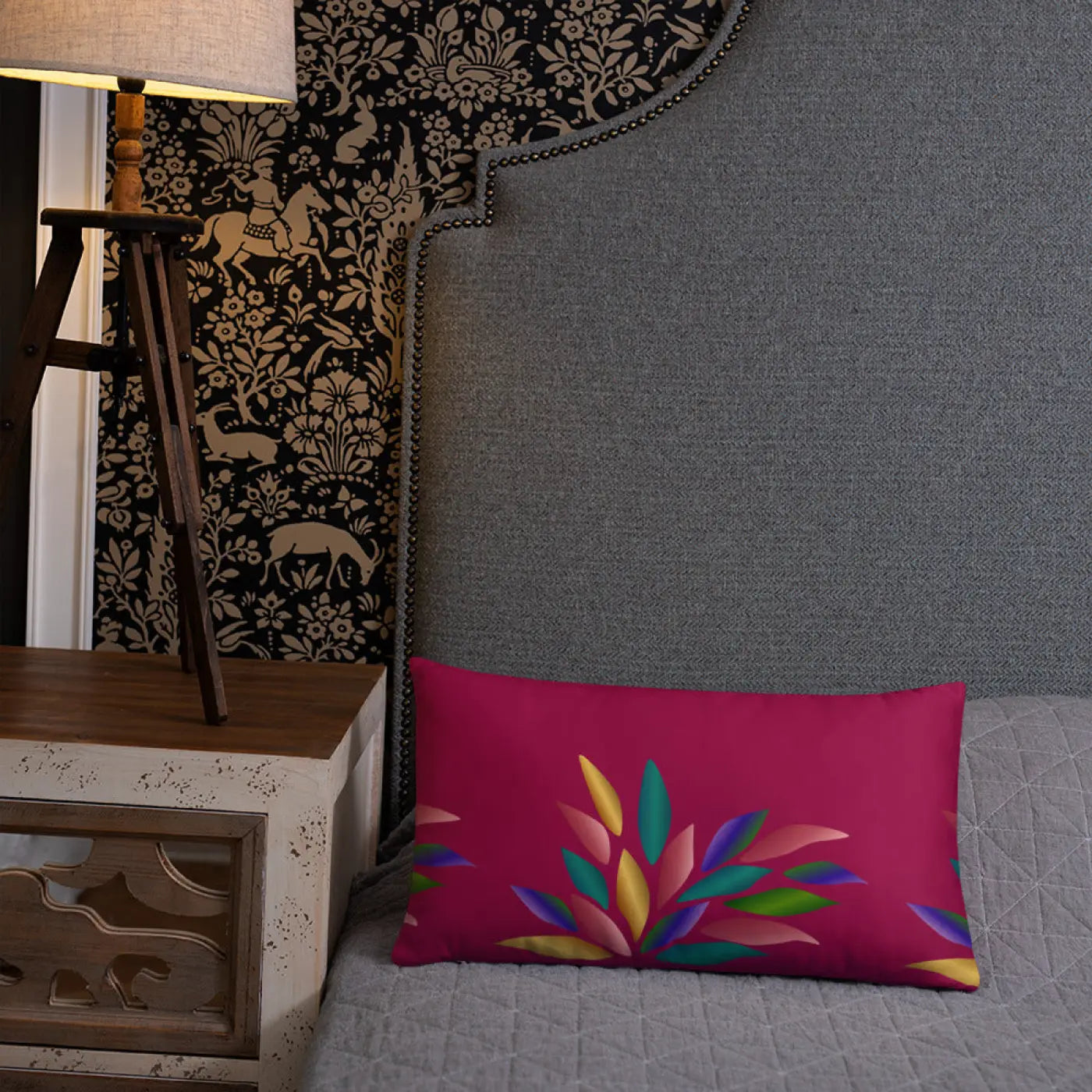 Colorful Petals Throw Pillow – Insert Included - Dipaliz