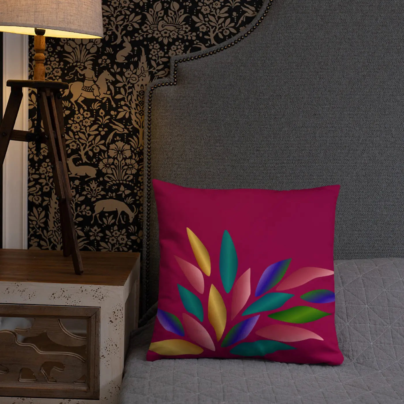Colorful Petals Throw Pillow – Insert Included - Dipaliz