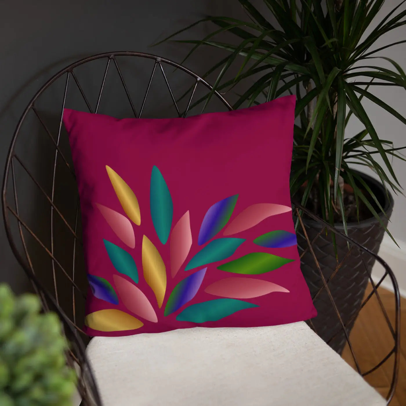 Colorful Petals Throw Pillow – Insert Included - Dipaliz