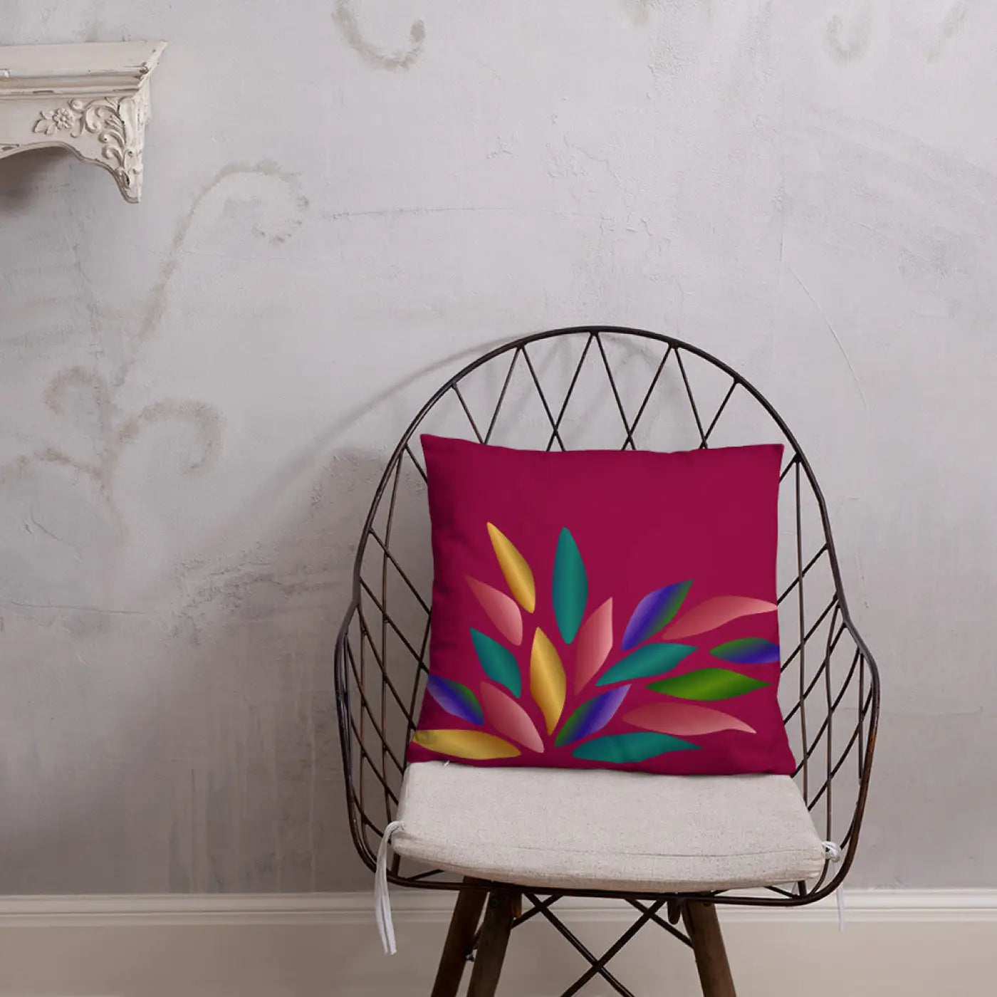 Colorful Petals Throw Pillow – Insert Included - Dipaliz