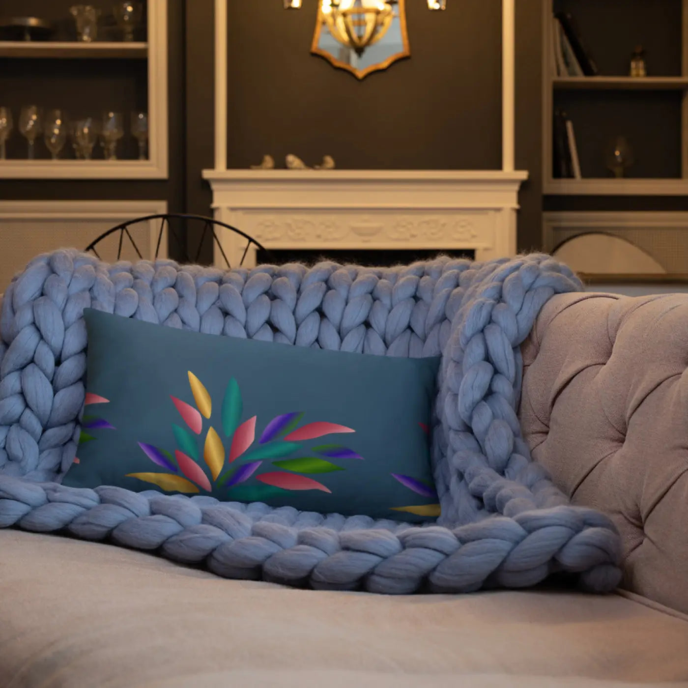Colorful Petals Throw Pillow – Insert Included - Dipaliz