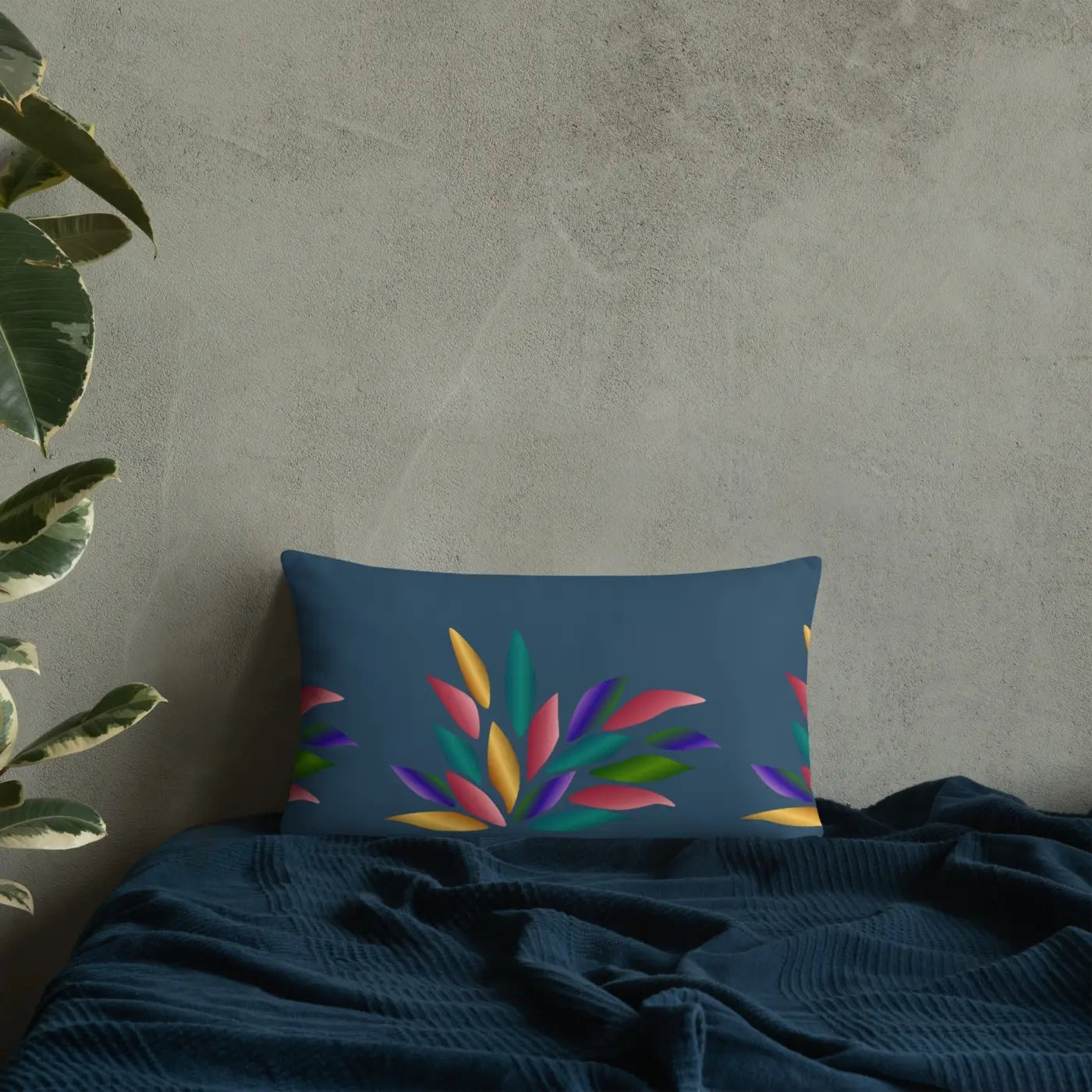 Colorful Petals Throw Pillow – Insert Included - Dipaliz
