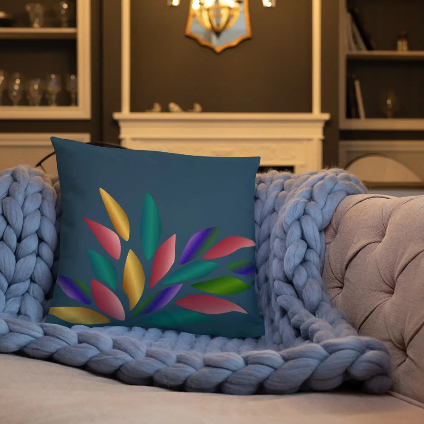 Colorful Petals Throw Pillow – Insert Included - Dipaliz