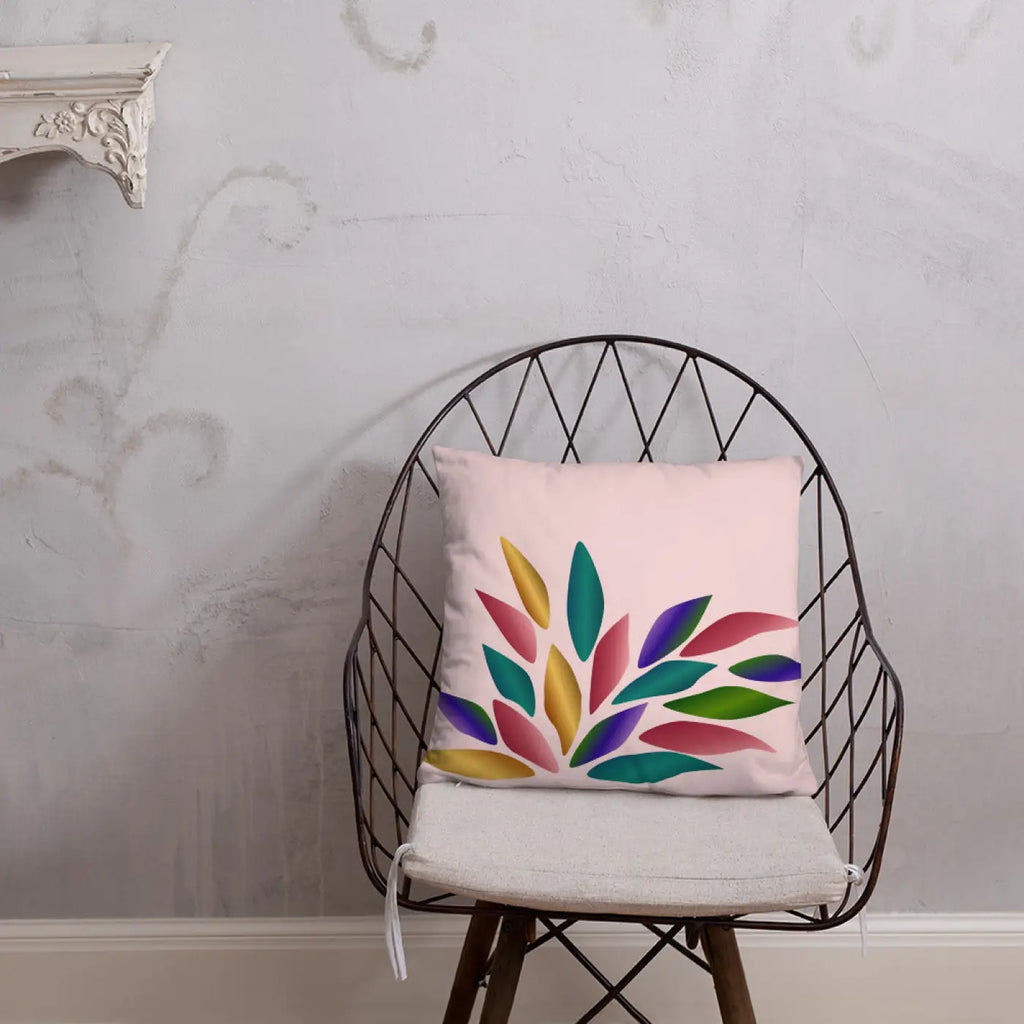 Pink Throw Pillow – Colorful Petals 18x18 - Dipaliz