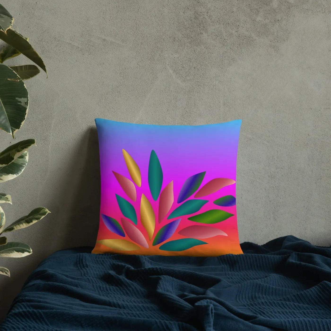 Colorful Petals Throw Pillow – Insert Included - Dipaliz