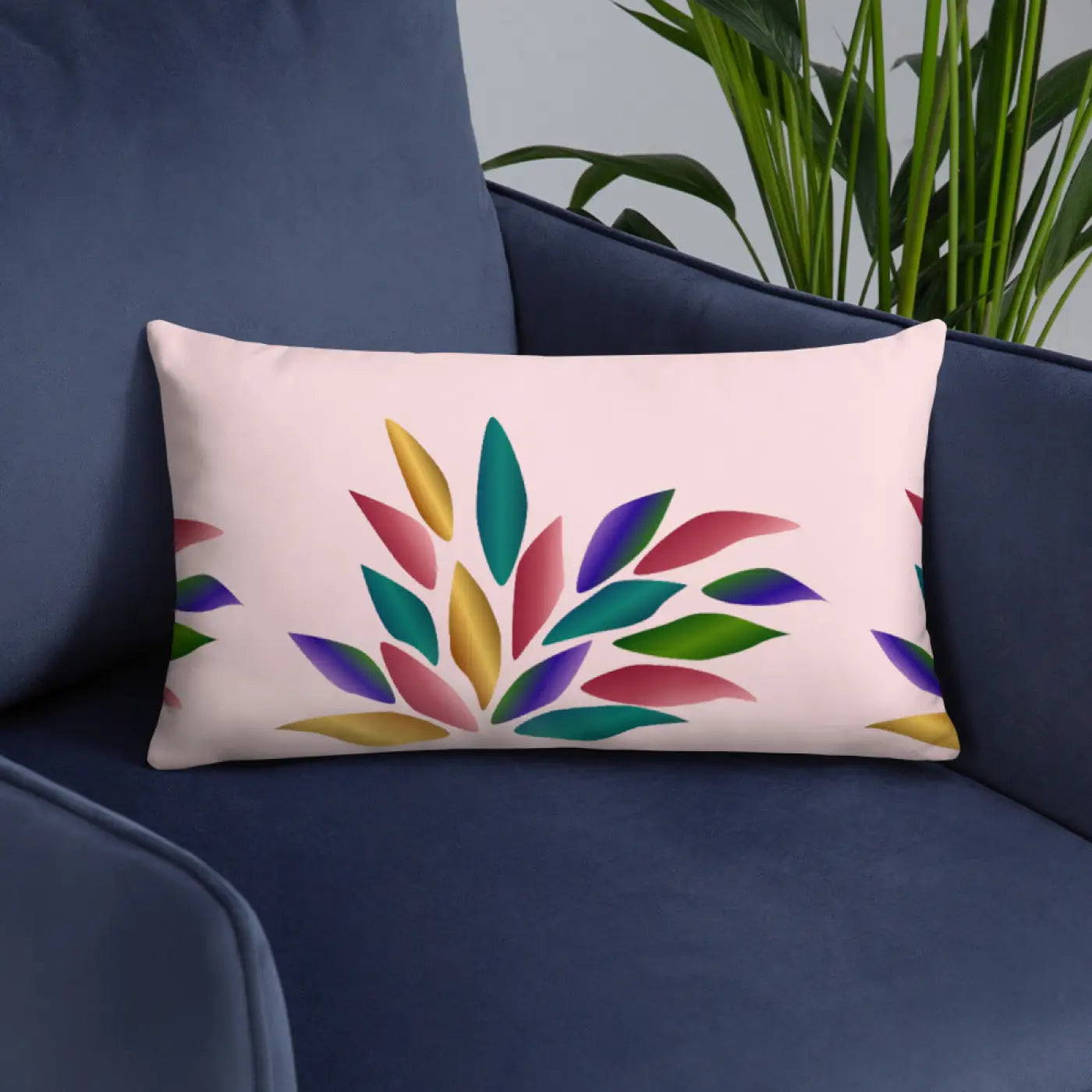 Pink Throw Pillow – Colorful Petals 18x18 - Dipaliz