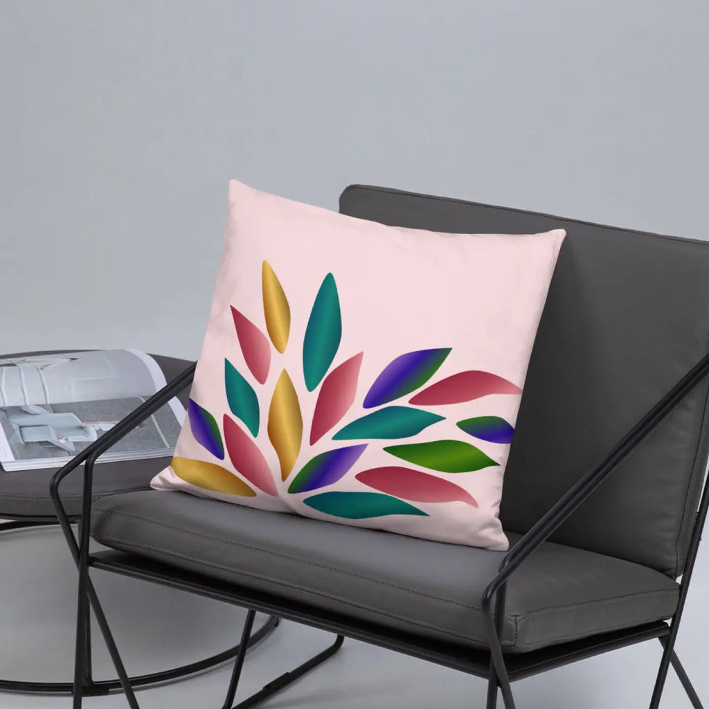 Pink Throw Pillow – Colorful Petals 18x18 - Dipaliz