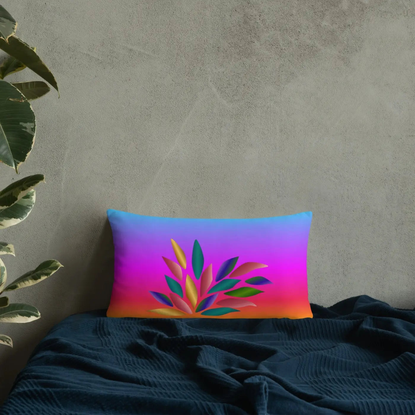 Colorful Petals Throw Pillow – Insert Included - Dipaliz