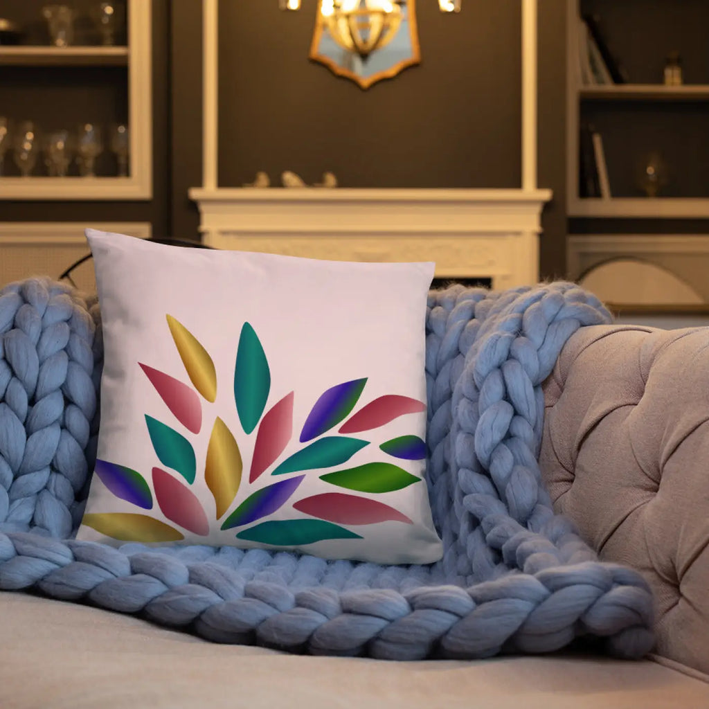 Pink Throw Pillow – Colorful Petals 18x18 - Dipaliz