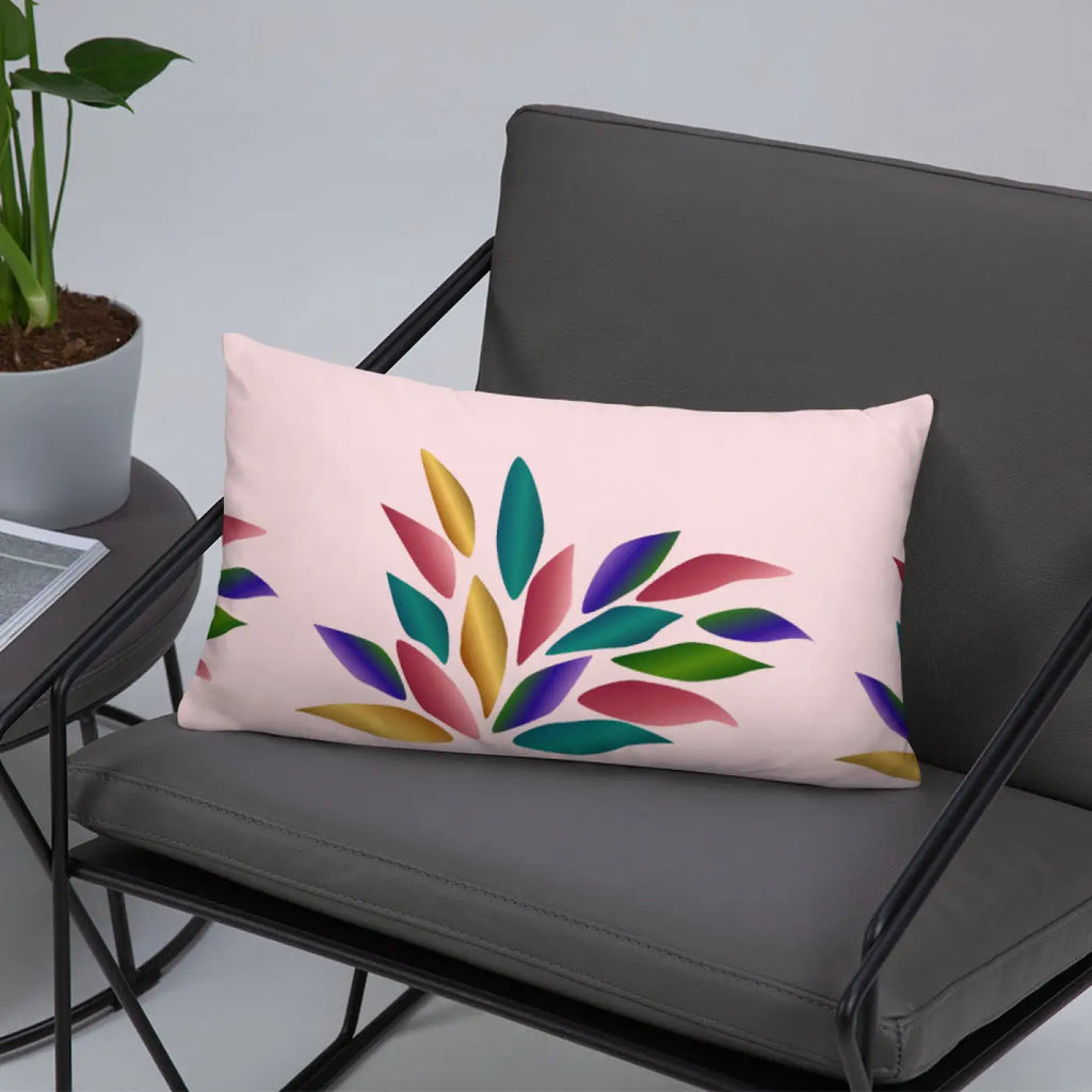 Pink Throw Pillow – Colorful Petals 18x18 - Dipaliz