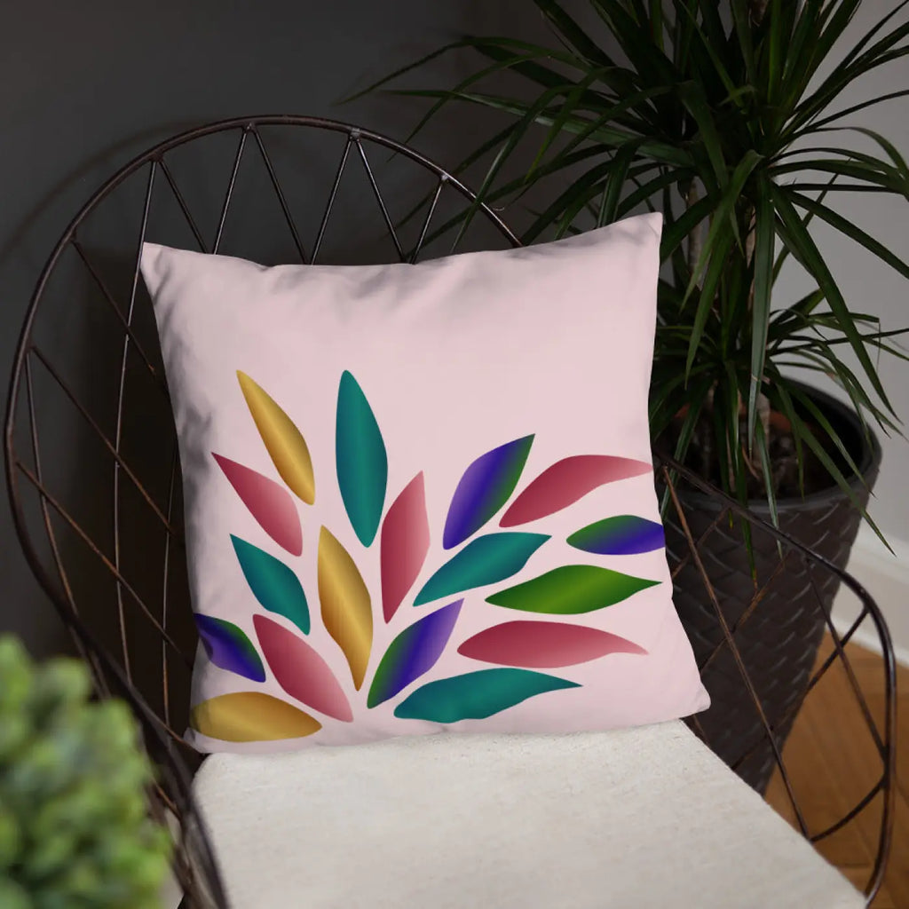 Pink Throw Pillow – Colorful Petals 18x18 - Dipaliz