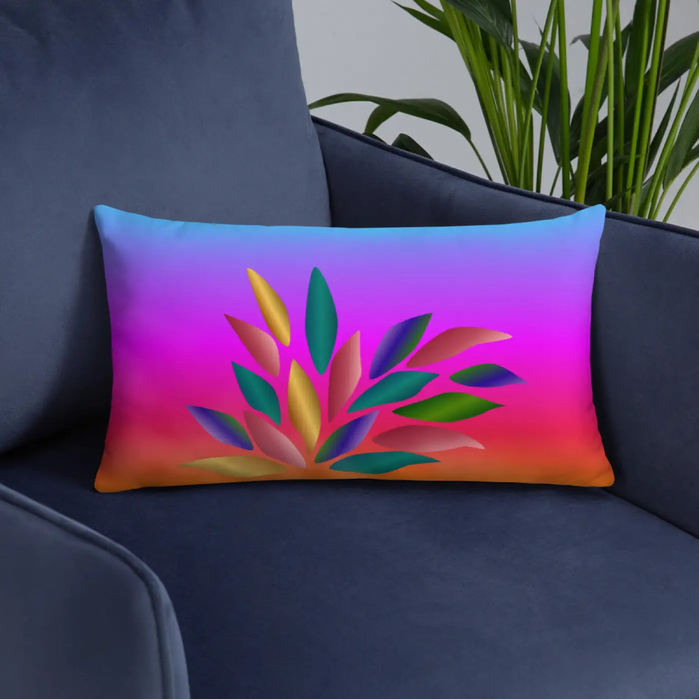 Colorful Petals Throw Pillow – Insert Included - Dipaliz