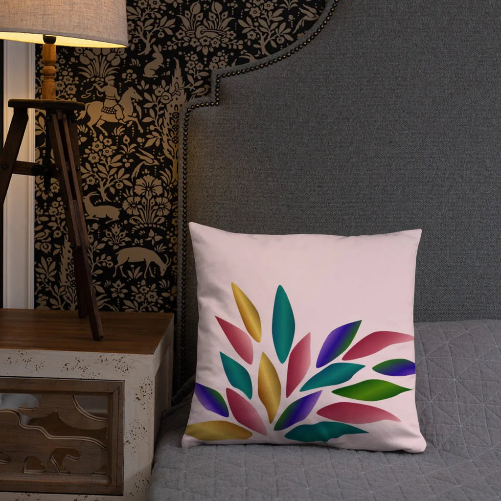 Pink Throw Pillow – Colorful Petals 18x18 - Dipaliz