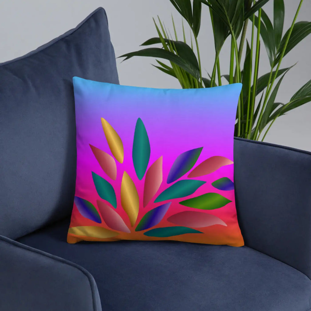 Colorful Petals Throw Pillow – Insert Included - Dipaliz
